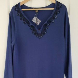 NEW Tommy Bahama Women's XL Sweater Dress Blue